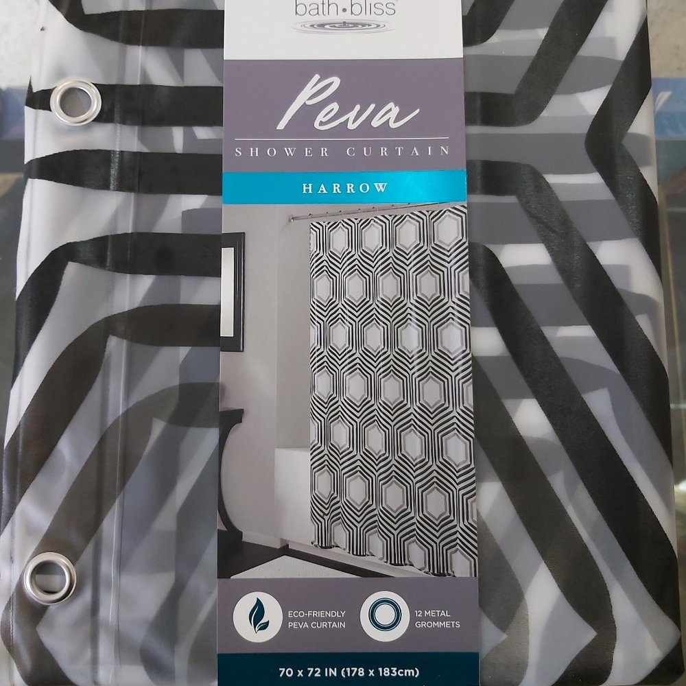 ECO FRIENDLY PEVA SHOWER CURTAIN BATH & BLISS